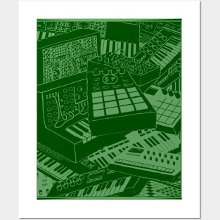 Synthesizers and electronic music instruments for musician Posters and Art